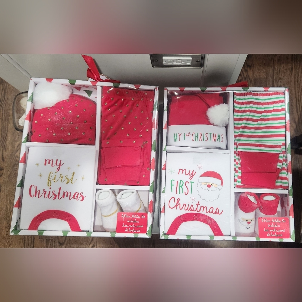 Baby Essentials 0-6month Baby's First Christmas 4 piece set